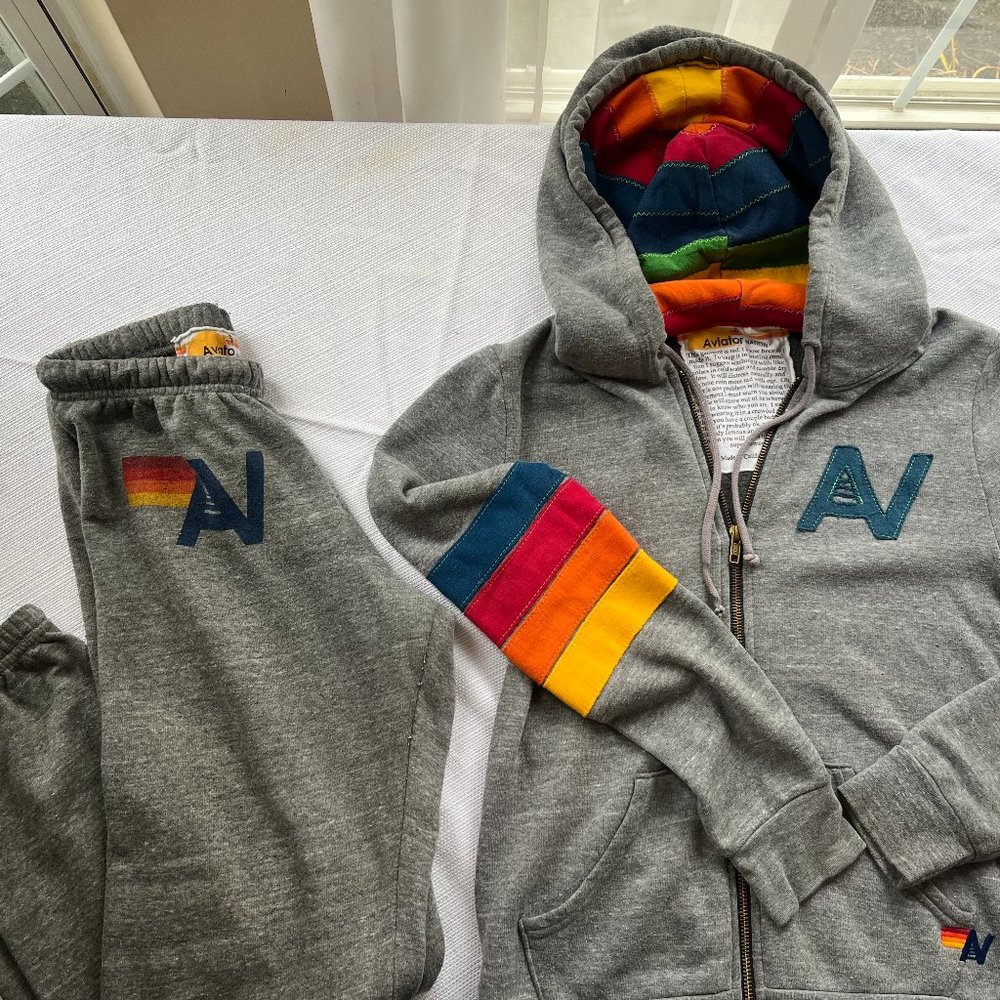 Aviator Nation sweatpants and hoodie. SMALL